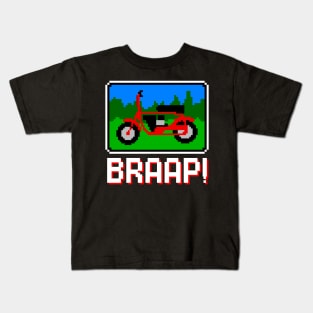 Mini Bike Braap 8 Bit Pixel Art Kids T-Shirt